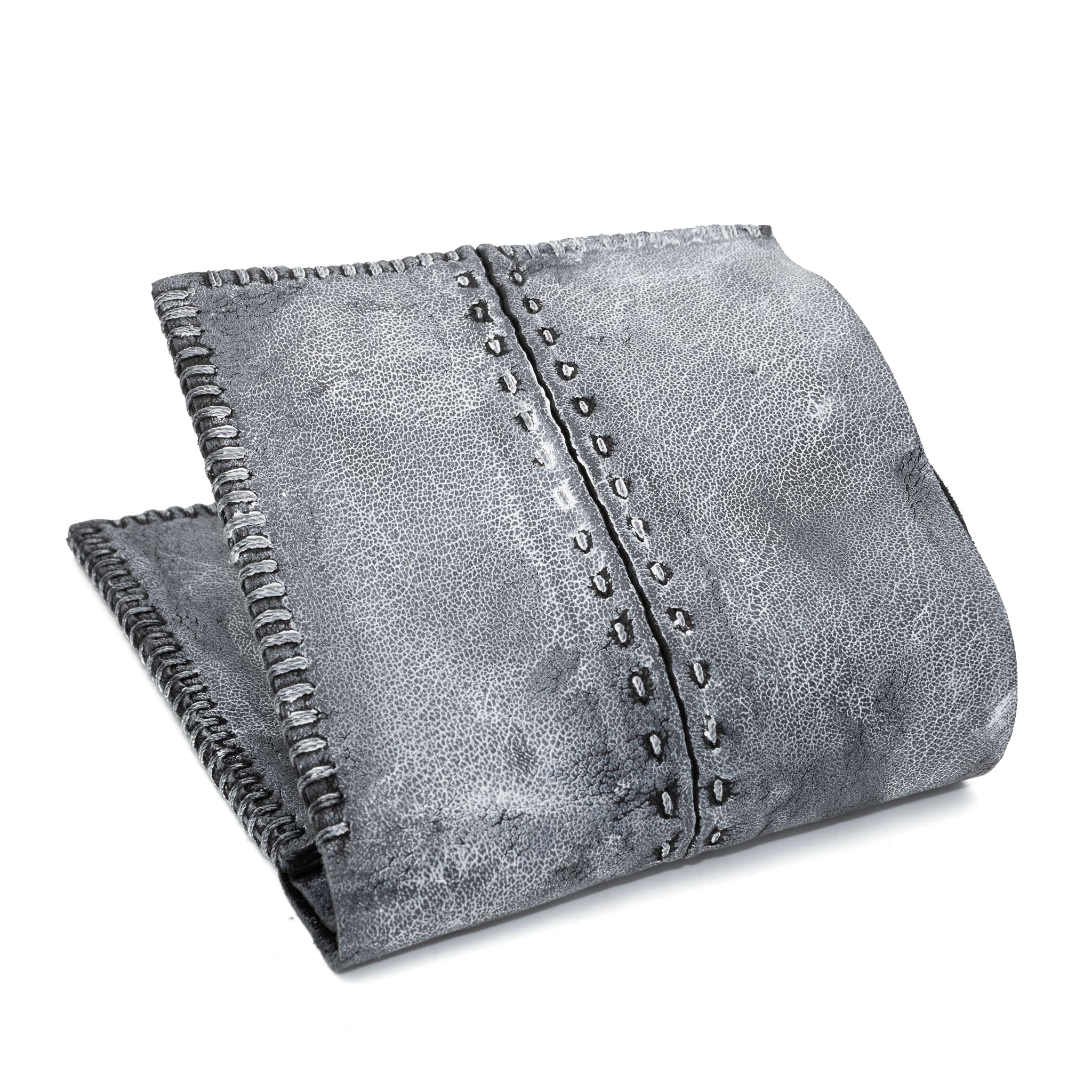 a closed seam 6 pocket bifold wallet crafted from a supple matte black kangaroo leather with a contrasting pigmented wax finish available to buy online from artisanal leather studio atelierskn.com