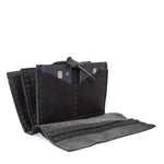 atelier skn hand sewn open seam black horse culatta leather long wallet for men and women