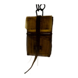 medium-sized transparent natural horse leather open seam cross body bag with a forged-iron chain link strap and zipper pocket on the back, completely handmade in the UK by atelier SKN