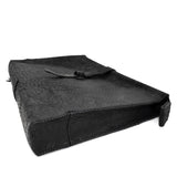 hand stitched over a 50hr period the washed cordovan clutch bag features deconstructed side panels, hand forged iron hardware and a riri zipper closure adorned with solid .925 sterling silver zipper pulls. the bag is available to buy online from avant garde leather studio atelierskn.com