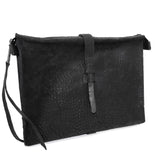 hand stitched over a 50hr period the washed cordovan clutch bag features deconstructed side panels, hand forged iron hardware and a riri zipper closure adorned with solid .925 sterling silver zipper pulls. the bag is available to buy online from avant garde leather studio atelierskn.com