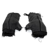 hand stitched over a 35hr period the washed cordovan gloves feature deconstructed open seam panels, hand forged solid .999 sterling silver button and a raw cut stone washed ramie lining. the gloves are available to buy online from avant garde leather studio atelierskn.com 