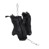 hand stitched over a 35hr period the washed cordovan gloves feature deconstructed open seam panels, hand forged solid .999 sterling silver button and a raw cut stone washed ramie lining. the gloves are available to buy online from avant garde leather studio atelierskn.com 