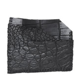 hand stitched over an 8 hour period the genuine crocodile cardholder features multiple card slots, hand stitched overlock sides and an array of unique textures. the cardholder is available to buy online from avant garde leather studio atelierskn.com