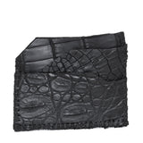 hand stitched over an 8 hour period the genuine crocodile cardholder features multiple card slots, hand stitched overlock sides and an array of unique textures. the cardholder is available to buy online from avant garde leather studio atelierskn.com