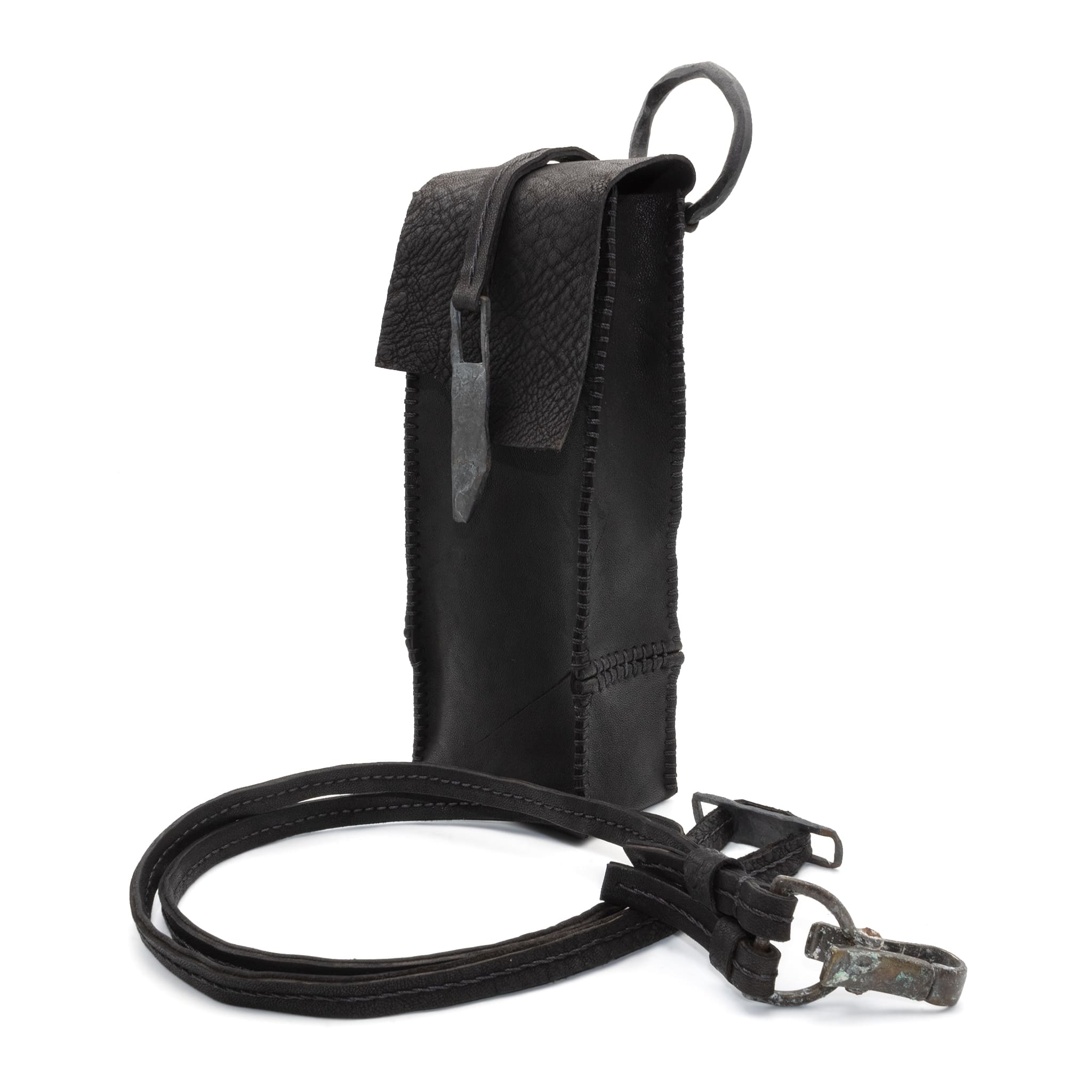 black  horse culatta leather phone pouch available online at atelierskn.com