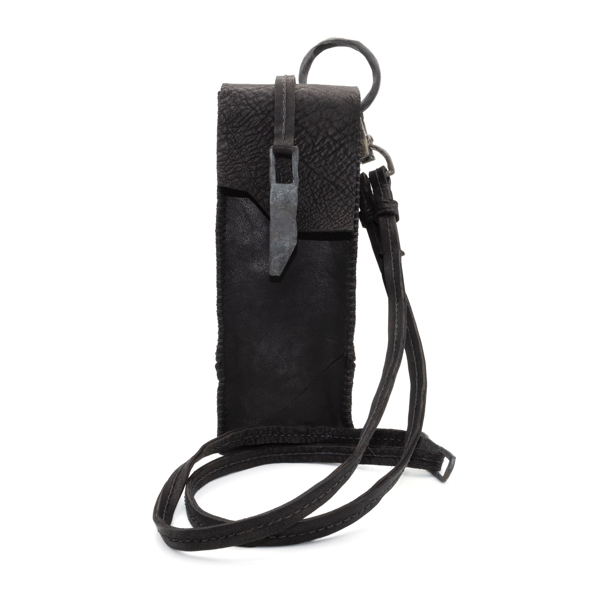 black  horse culatta leather phone pouch available online at atelierskn.com