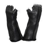 hand stitched over a 40hr period the washed culatta leather gloves feature deconstructed open seam panels, and a stone washed ramie lining. wet moulded on the body over an 8 hour period for a sculptured aesthetic. the gloves are available to buy online from avant garde leather studio atelierskn.com