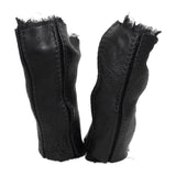 hand stitched over a 40hr period the washed culatta leather gloves feature deconstructed open seam panels, and a stone washed ramie lining. wet moulded on the body over an 8 hour period for a sculptured aesthetic. the gloves are available to buy online from avant garde leather studio atelierskn.com