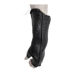 hand stitched over a 40hr period the washed culatta leather gloves feature deconstructed open seam panels, and a stone washed ramie lining. wet moulded on the body over an 8 hour period for a sculptured aesthetic. the gloves are available to buy online from avant garde leather studio atelierskn.com