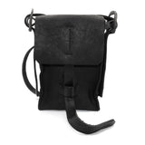 black washed culatta leather crossbody bag available to buy online at atelierskn.com. an independent designer offering a fastidious collection of avant garde leather bags and accessories.