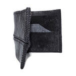 object dyed reverse horse culatta leather hand stitched closed seam wallet with a silver zipper coin pocket available to buy online from atelierskn.com