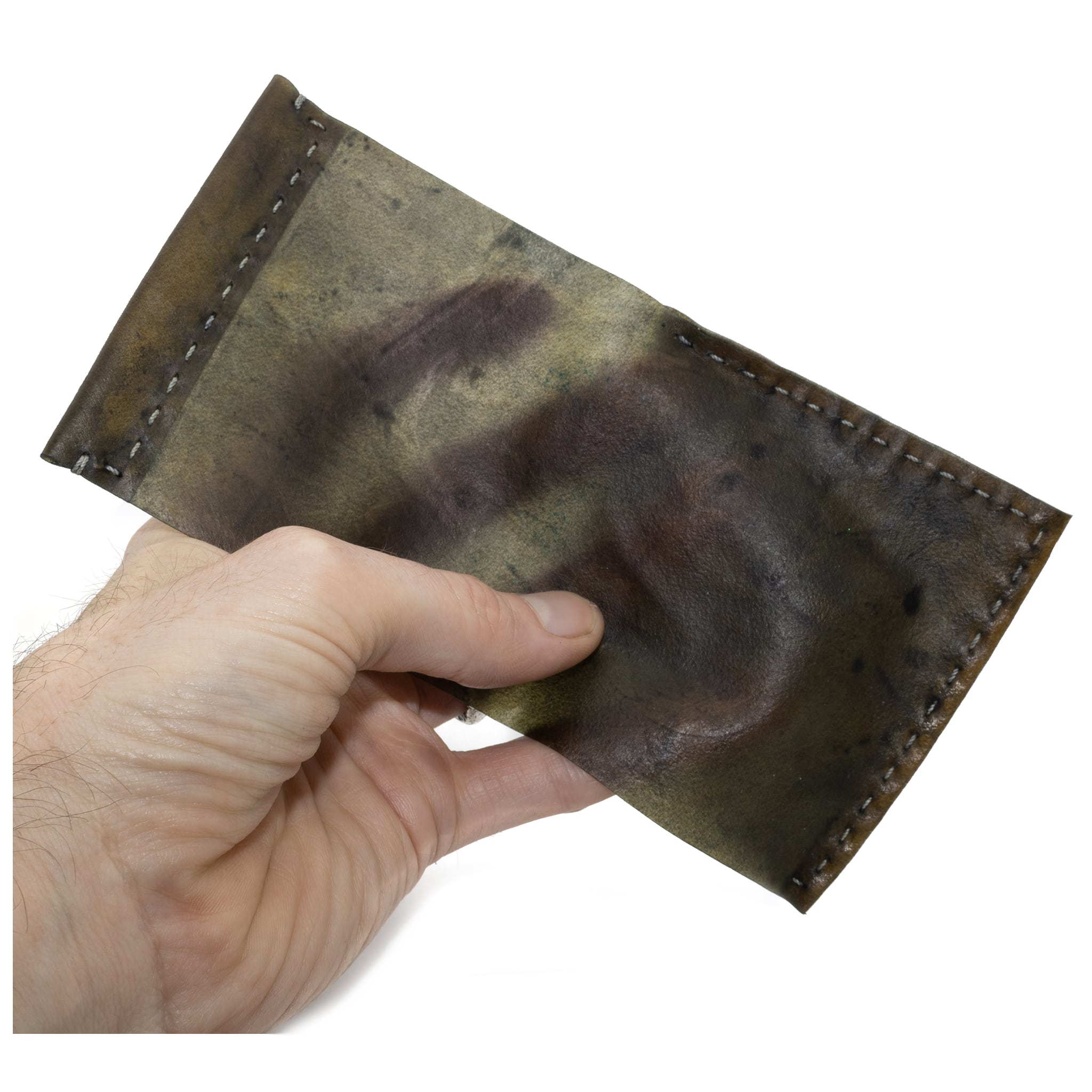 atelier skn | cold dye transparent horse leather one piece bifold wallet