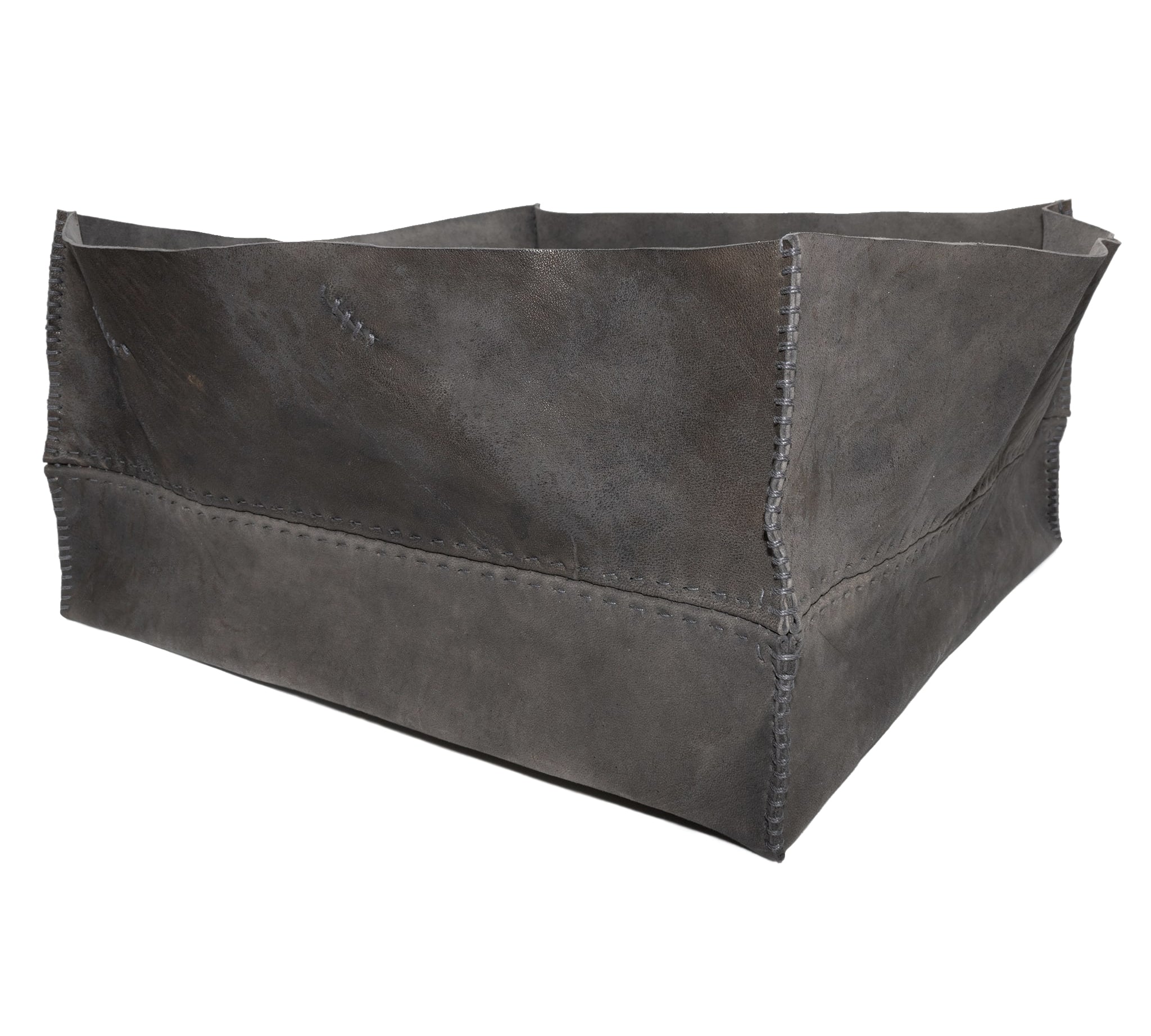 atelier skn | iron dyed horse culatta leather storage box