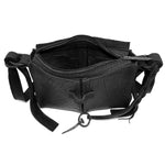 medium sized hand stitched washed horse culatta leather shoulder bag with an object dyed matte black finish. the bag features an open seam construction with a flap closure, riri zipper fastening and hand forged iron and silver hardware. the black leather bag is finished with an adjustable leather strap and is available to buy online from avant garde leather studio atelierskn.com.