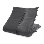 a closed seam 4 pocket bifold wallet crafted from a supple matte black washed horse leather with a closed seam construction. the wallet features a tonal rubber drip and is available to buy online from artisanal leather studio atelierskn.com