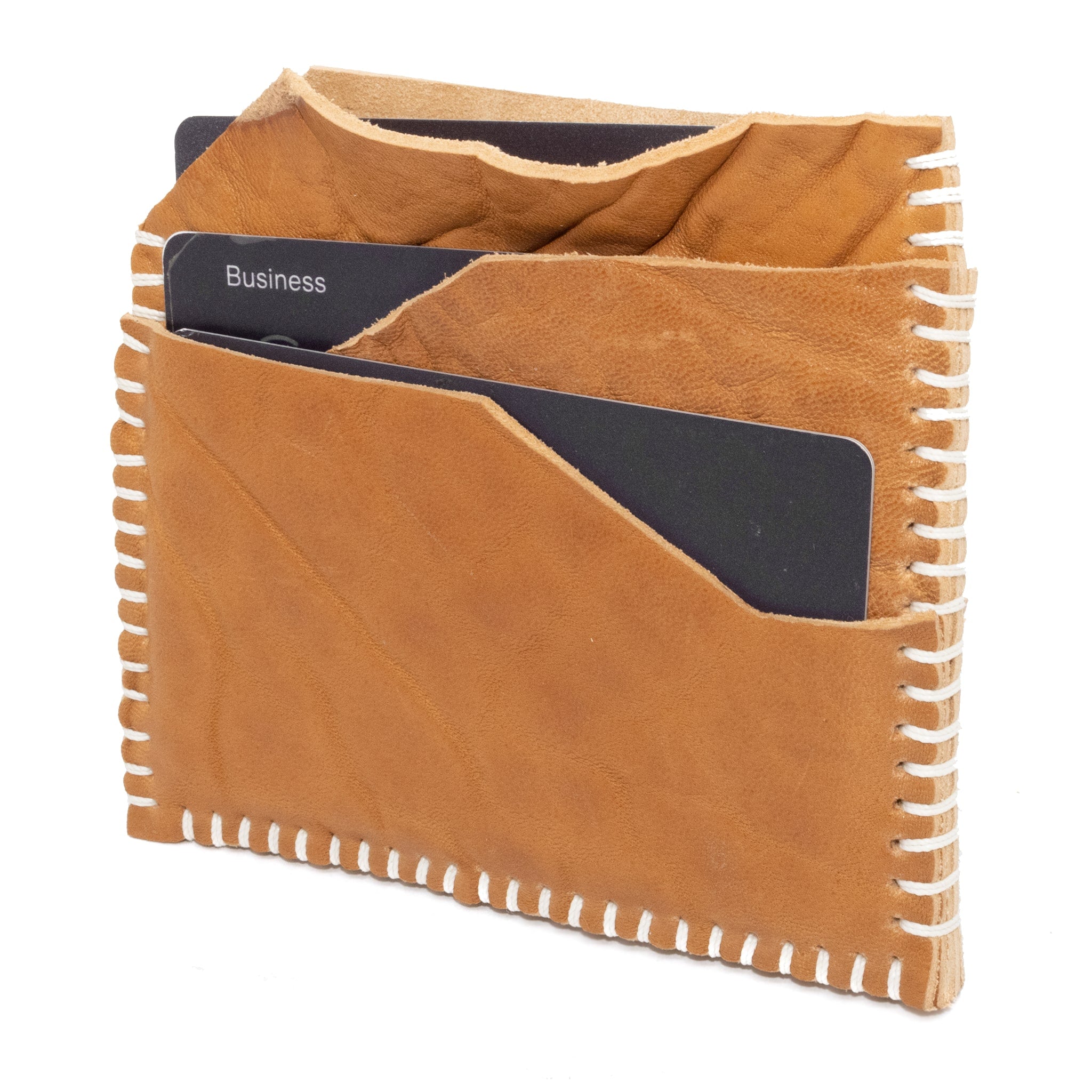 natural horse culatta leather wedge cardholder | atelier skn