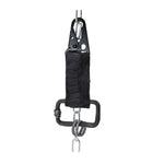 the hand sewn ostrich leather keychain features a flat matte black dye treatment and a distressed military sling clip. a hand forged black iron ring holds the oxidised .925 silver key ring. Buy online from avant garde leather studio atelier skn.
