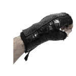 hand stitched over a 40hr period the genuine crocodile leather gloves feature deconstructed open seam panels, and a raw cut vintage french linen lining. with an object dyed finish the gloves are then wet moulded on the body over an 8 hour period for a sculptured aesthetic. the gloves are available to buy online from avant garde leather studio atelierskn.com