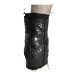 hand stitched over a 40hr period the genuine crocodile leather gloves feature deconstructed open seam panels, and a raw cut vintage french linen lining. with an object dyed finish the gloves are then wet moulded on the body over an 8 hour period for a sculptured aesthetic. the gloves are available to buy online from avant garde leather studio atelierskn.com