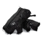 hand stitched over a 40hr period the genuine crocodile leather gloves feature deconstructed open seam panels, and a raw cut vintage french linen lining. with an object dyed finish the gloves are then wet moulded on the body over an 8 hour period for a sculptured aesthetic. the gloves are available to buy online from avant garde leather studio atelierskn.com