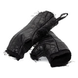 hand stitched over a 40hr period the genuine crocodile leather gloves feature deconstructed open seam panels, and a raw cut vintage french linen lining. with an object dyed finish the gloves are then wet moulded on the body over an 8 hour period for a sculptured aesthetic. the gloves are available to buy online from avant garde leather studio atelierskn.com