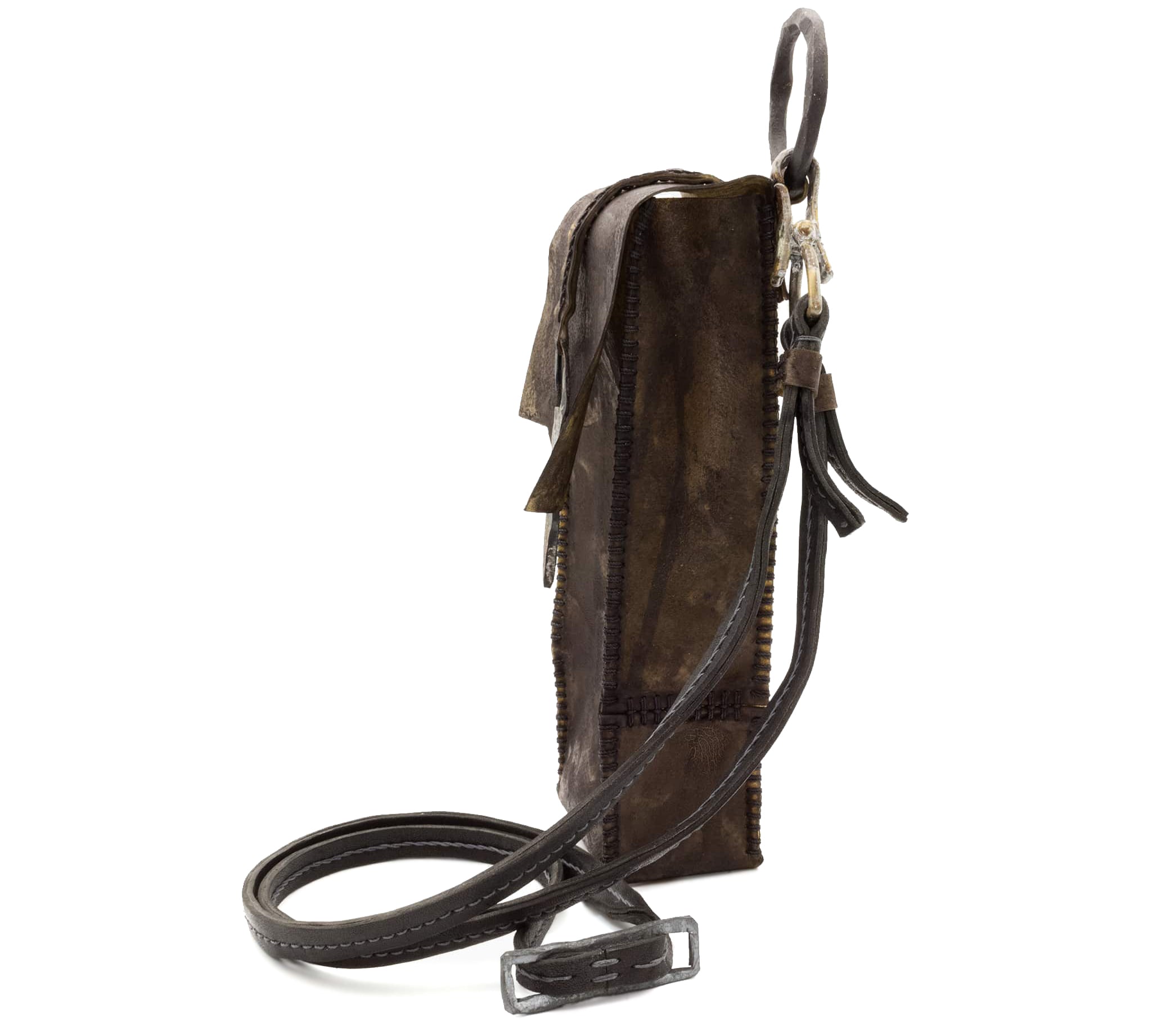 atelier skn | hand dyed transparent horse leather phone pouch