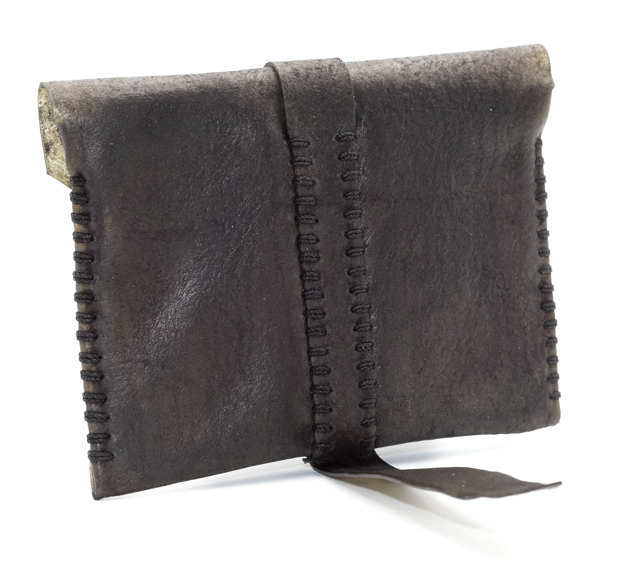 avant garde hand sewn single piece object dyed transparent leather coin pouch available online at atelierskn.com