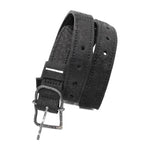 a double layered object dyed matte black full grain reverse horse culatta leather belt with a hand forged slow oxidised .925 sterling silver organic form buckle, expertly hand sewn by independent UK based artisanal designer atelier SKN.