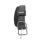 a double layered object dyed matte black full grain reverse horse culatta leather belt with a hand forged slow oxidised .925 sterling silver organic form buckle, expertly hand sewn by independent UK based artisanal designer atelier SKN.