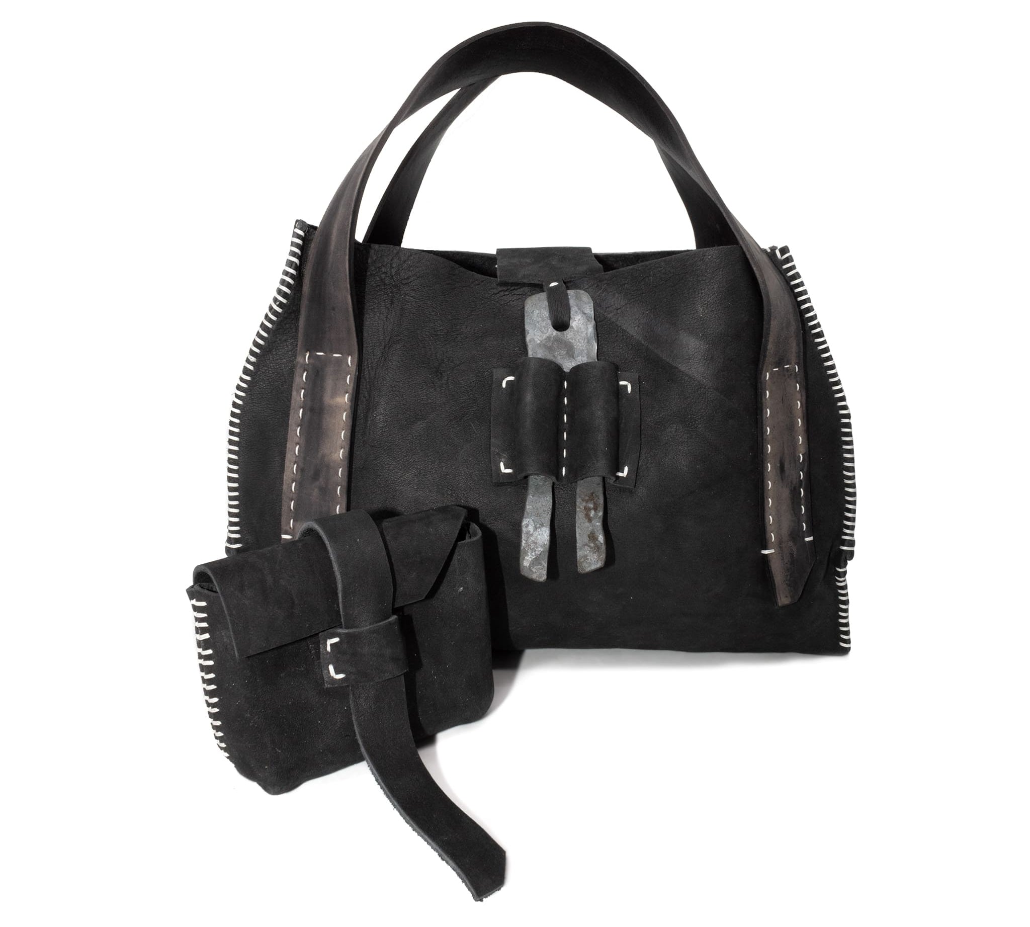 avant garde leather handbag from atelier skn available to buy online.