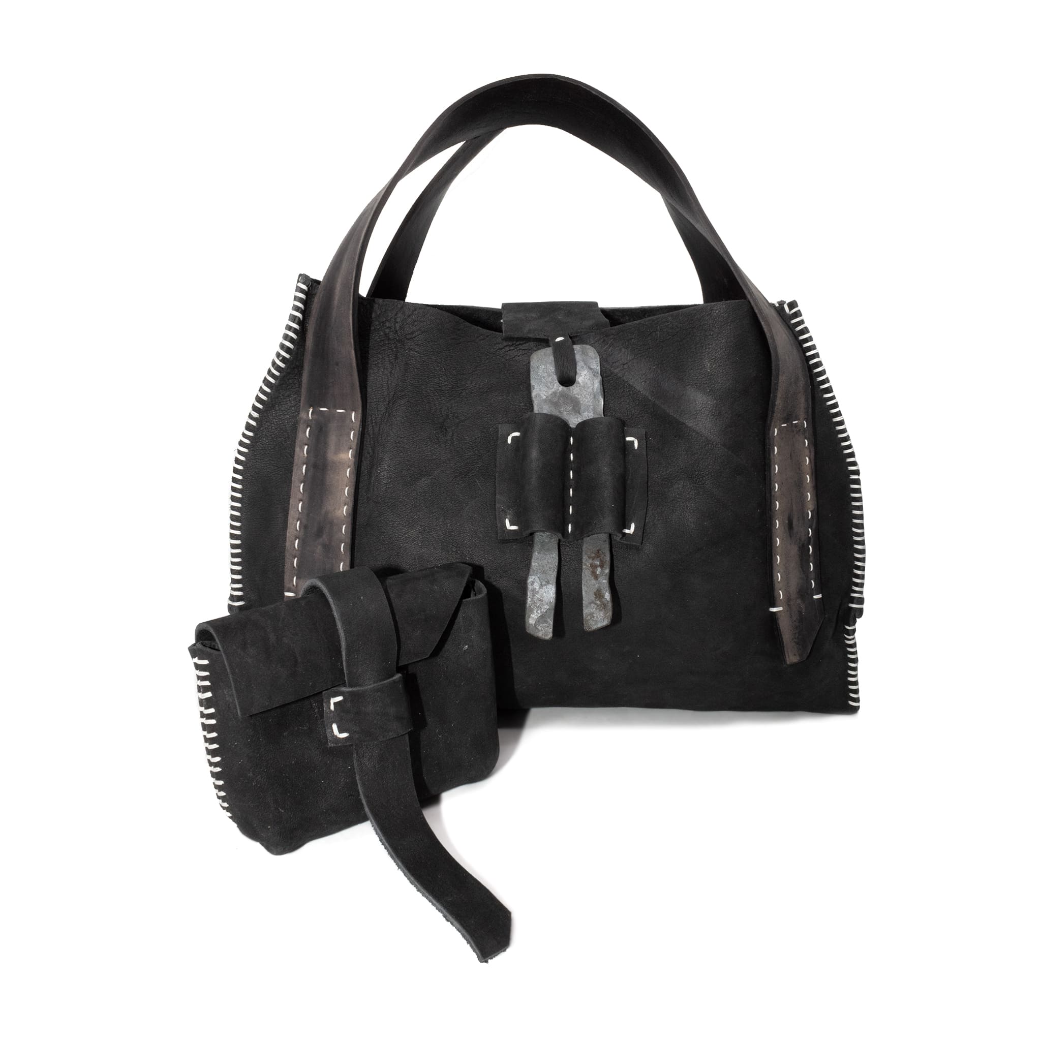 avant garde leather handbag from atelier skn available to buy online.