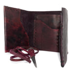 blood red hand dyed culatta leather wallet from atelier skn
