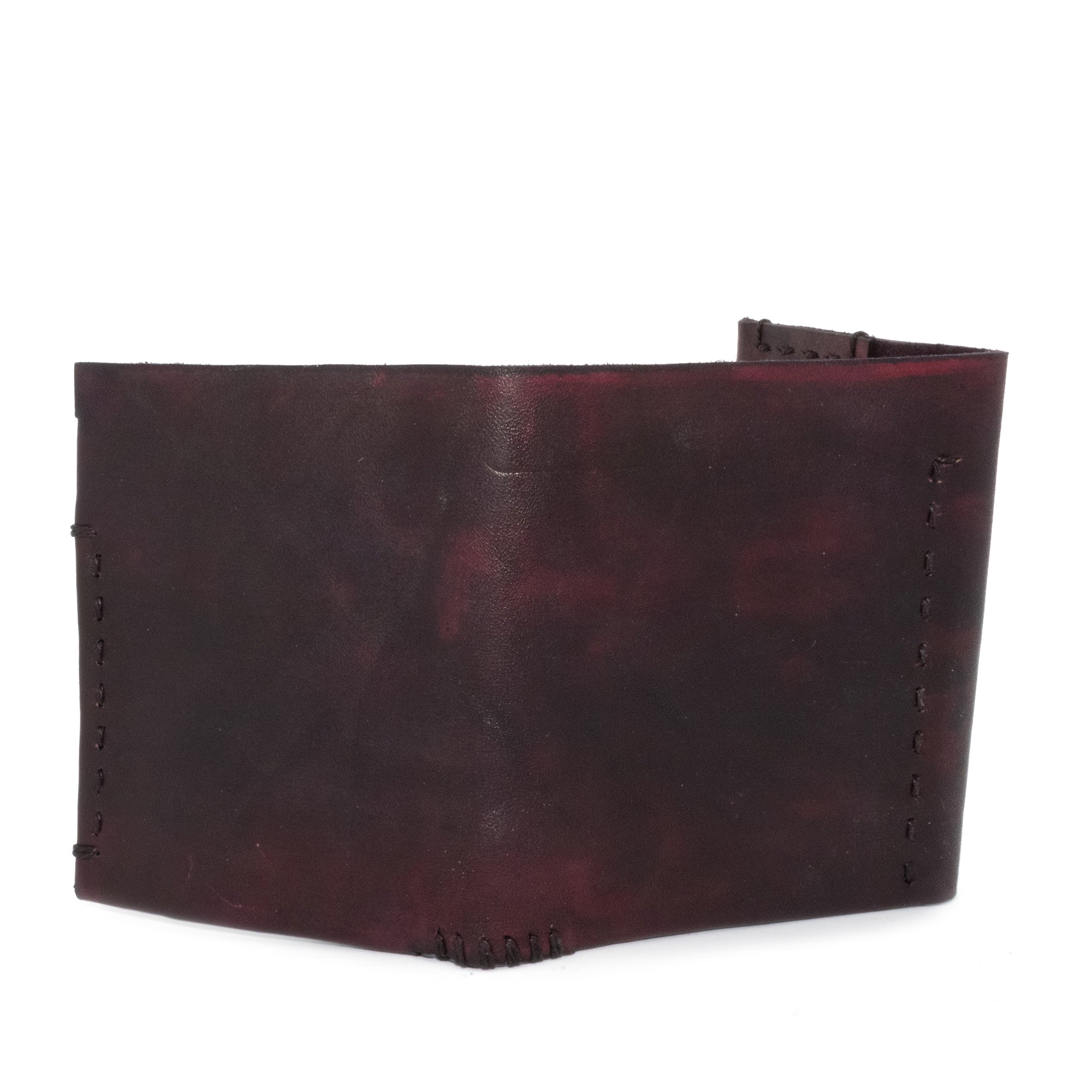 blood red hand dyed culatta leather wallet from atelier skn