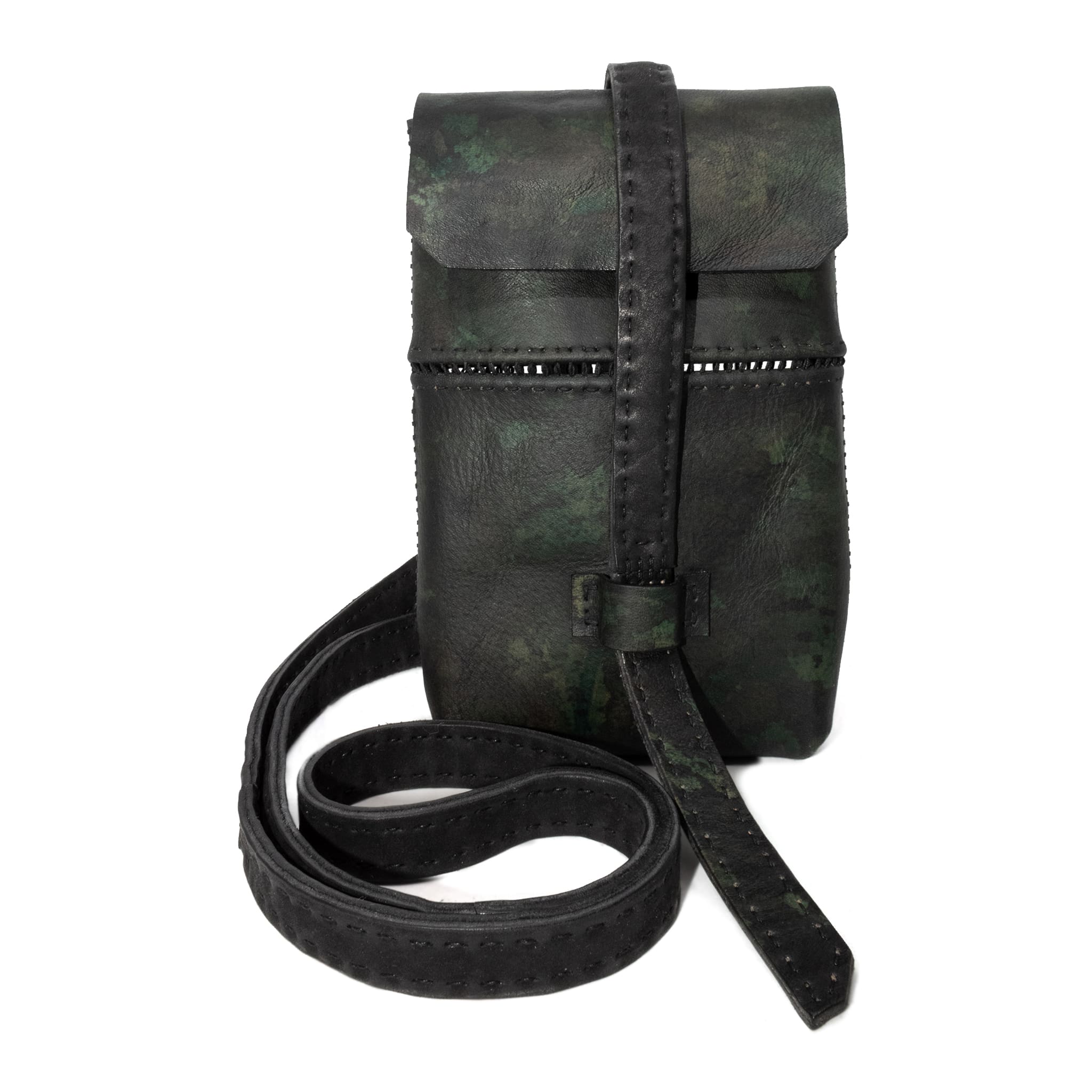 buffalo leather open seam cross body bag | atelier skn