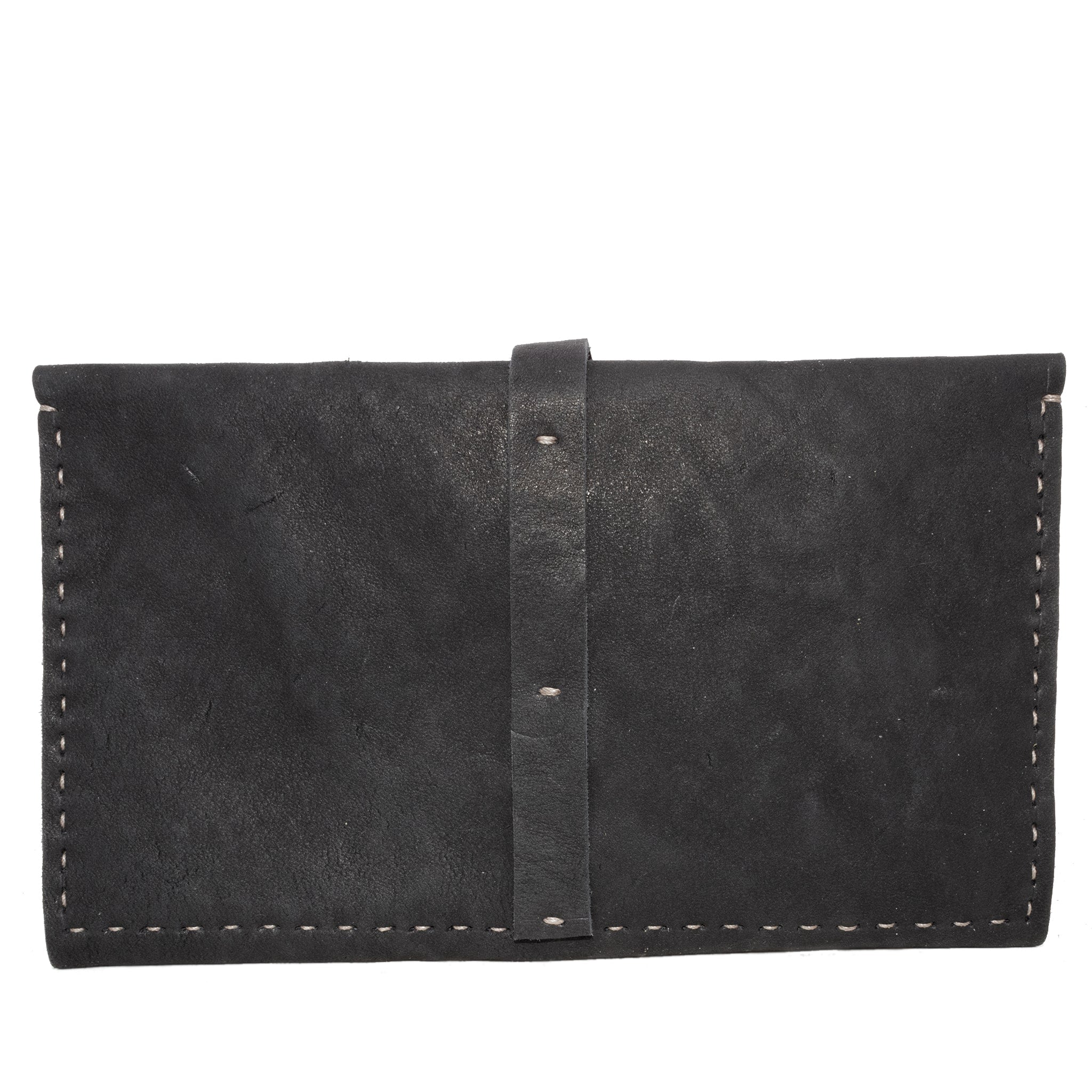 atelier skn avant garde hand sewn black culatta leather passport wallet