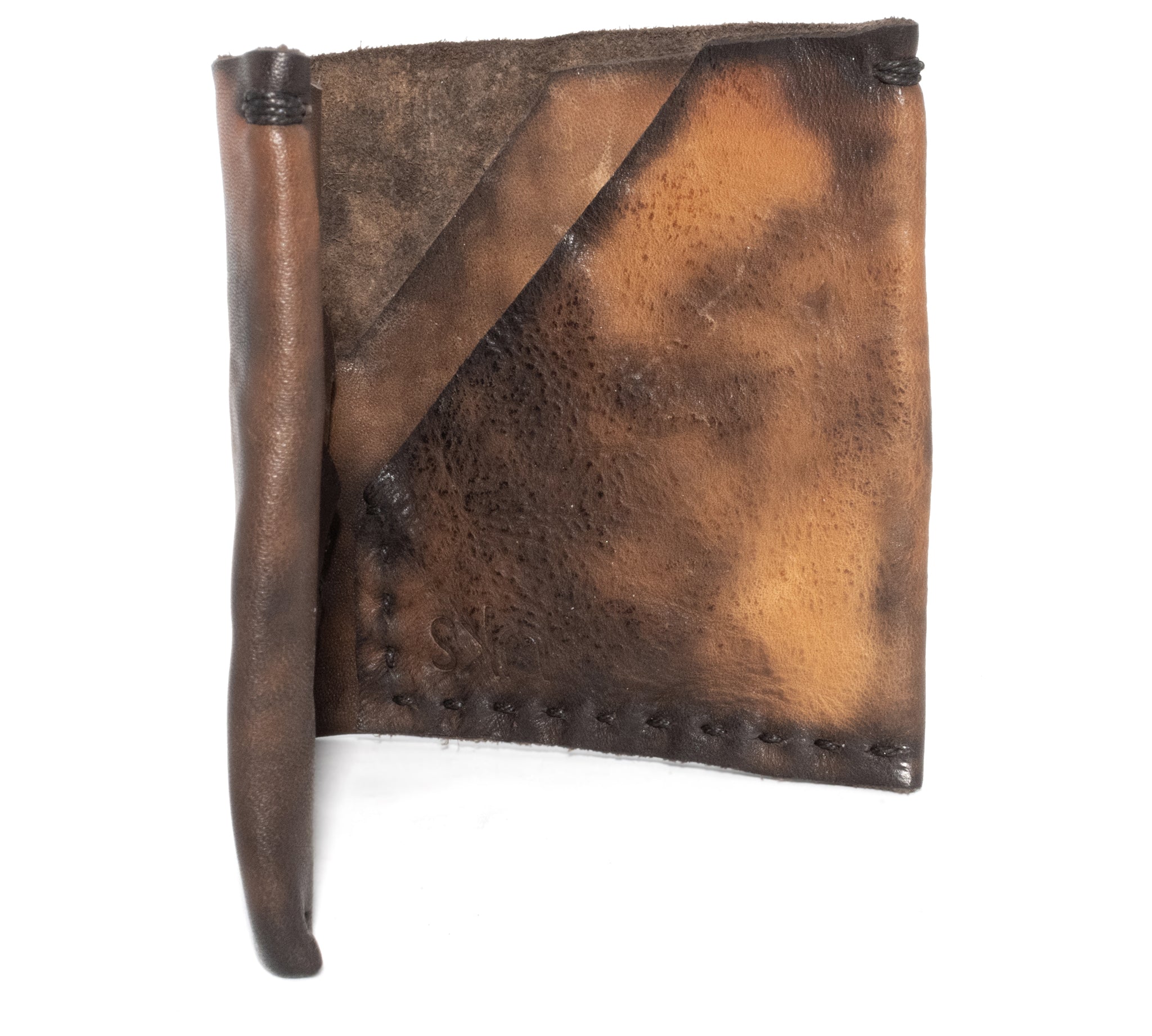 iron dyed horse culatta leather wallet from atelier skn