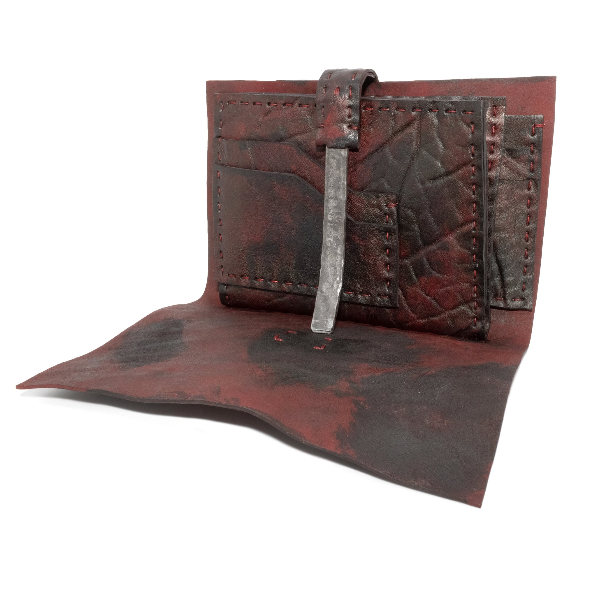 atelier skn hand dyed avant garde unisex leather wallet