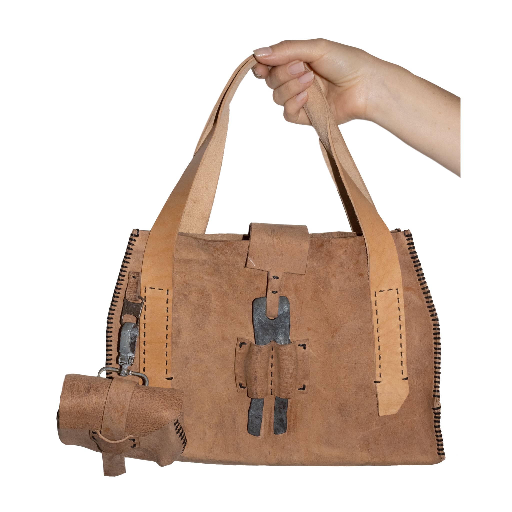 avant garde hand sewn leather handbag from atelier skn available to buy online.