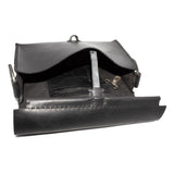 avant garde hand sewn black leather bag from atelier skn