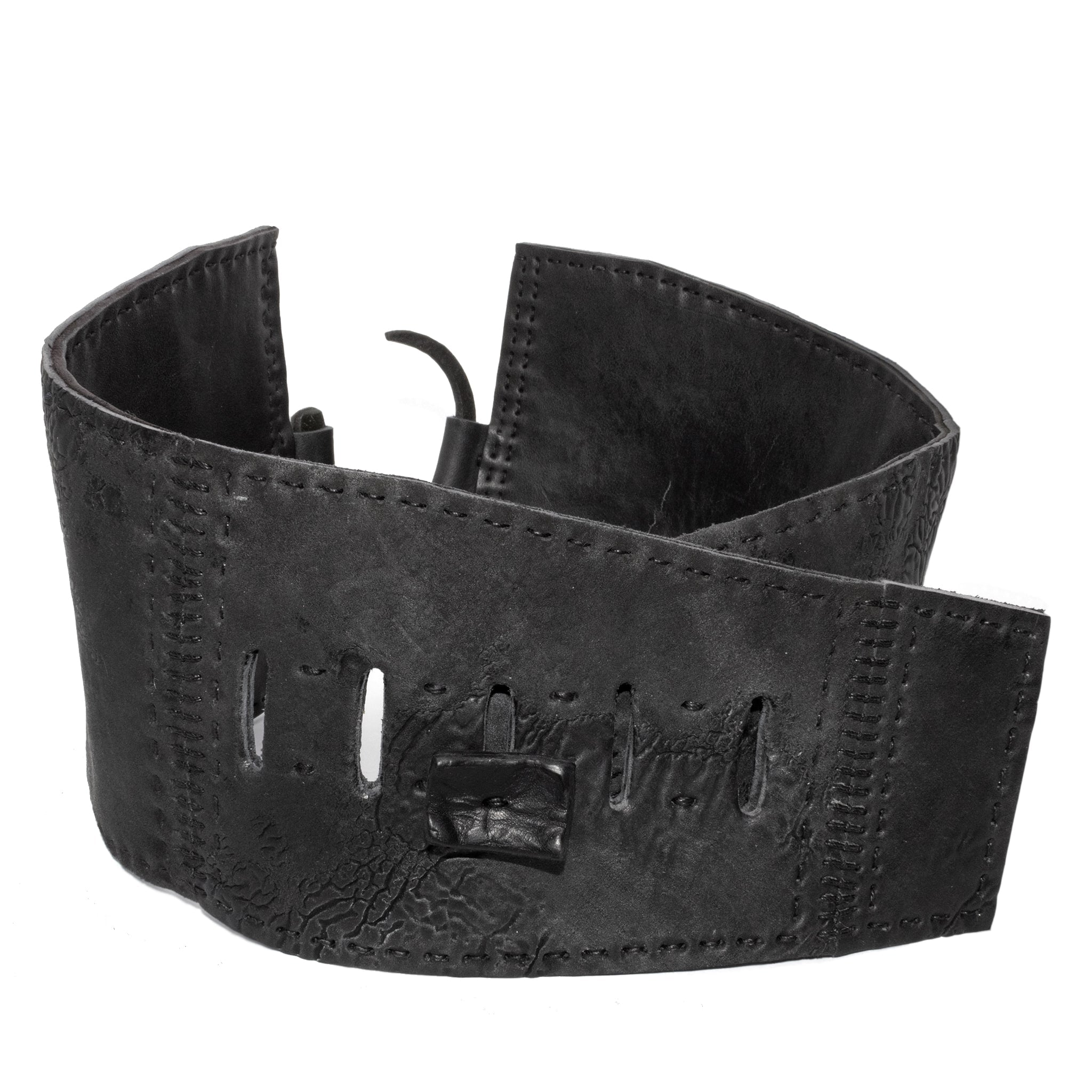 atelier skn hand sewn reversible black culatta leather waist belt