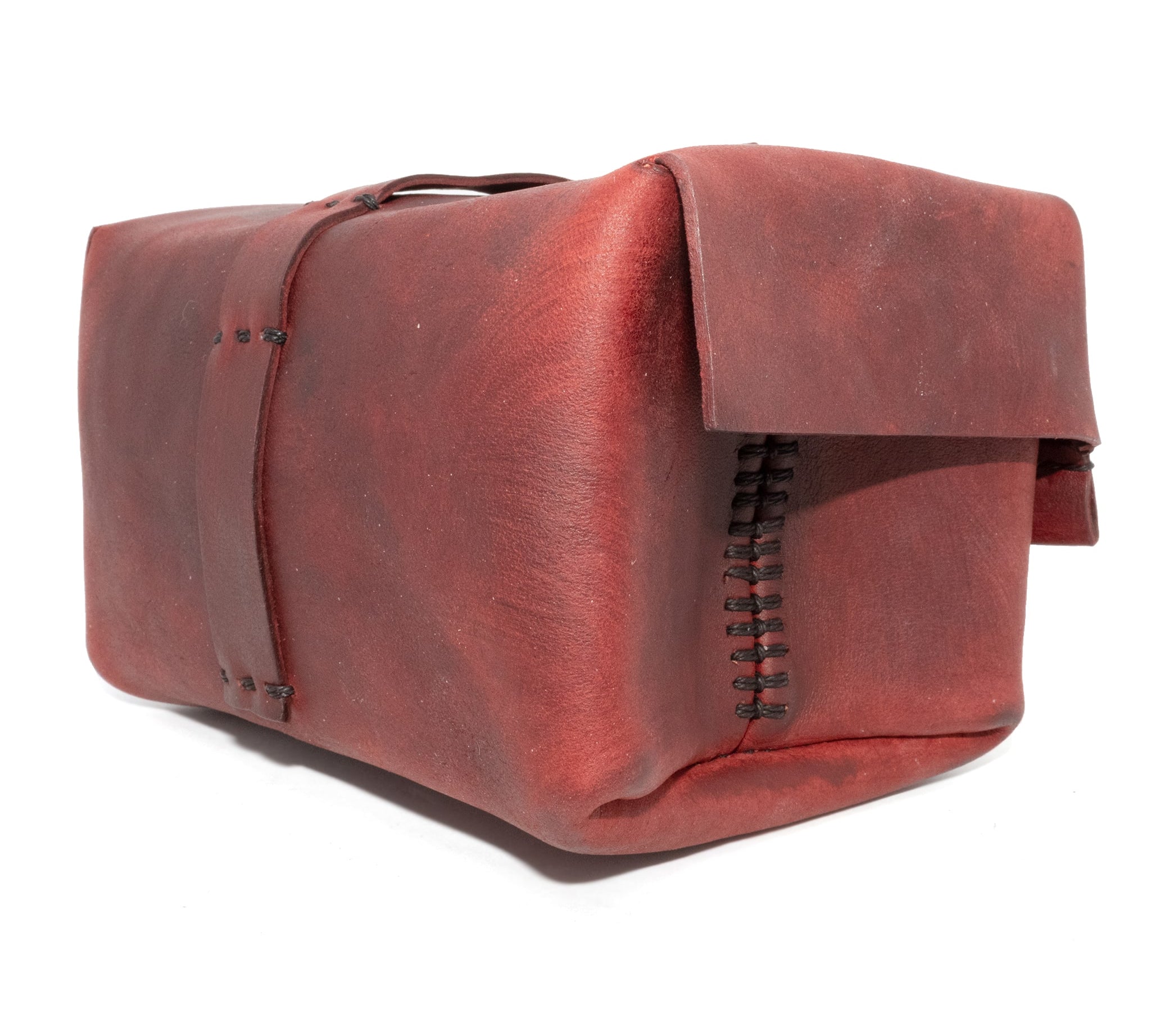 horse culatta hand dyed red leather vanity case from atelier skn.